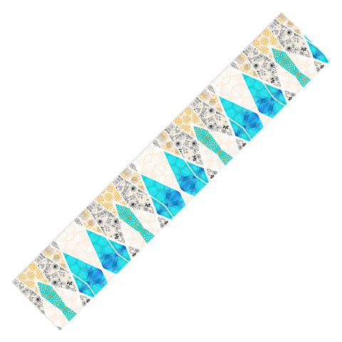 Marta Barragan Camarasa Geometric Mosaic abstract textures 2 Table Runner