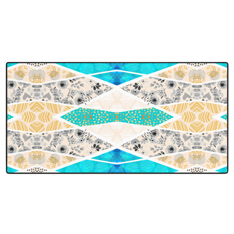 Marta Barragan Camarasa Geometric Mosaic abstract textures 2 Desk Mat