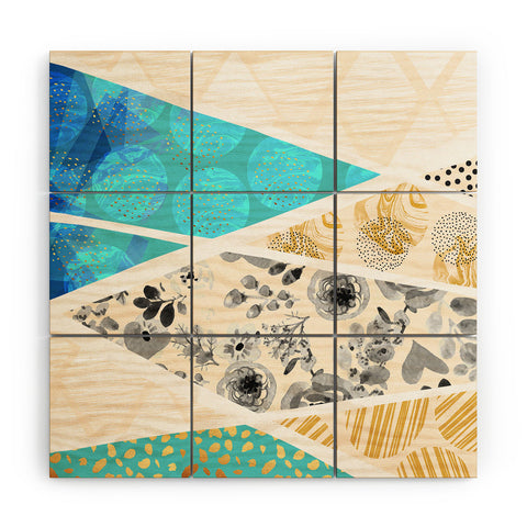 Marta Barragan Camarasa Geometric Mosaic abstract textures 2 Wood Wall Mural