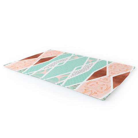 Marta Barragan Camarasa Geometric Mosaic abstract textures Area Rug