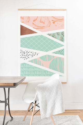 Marta Barragan Camarasa Geometric Mosaic abstract textures Art Print And Hanger