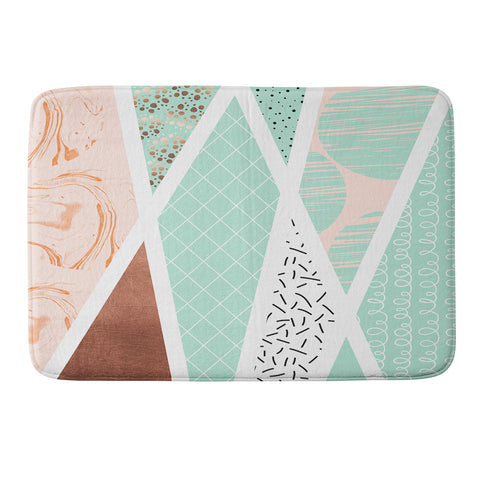 Marta Barragan Camarasa Geometric Mosaic abstract textures Memory Foam Bath Mat