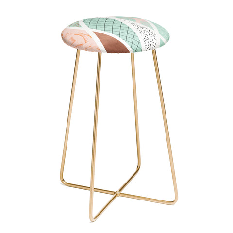 Marta Barragan Camarasa Geometric Mosaic abstract textures Counter Stool