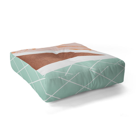 Marta Barragan Camarasa Geometric Mosaic abstract textures Floor Pillow Square