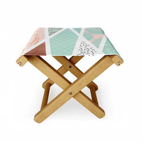 Marta Barragan Camarasa Geometric Mosaic abstract textures Folding Stool