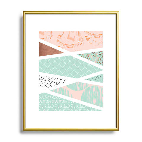 Marta Barragan Camarasa Geometric Mosaic abstract textures Metal Framed Art Print