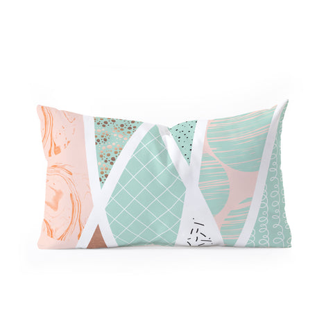 Marta Barragan Camarasa Geometric Mosaic abstract textures Oblong Throw Pillow