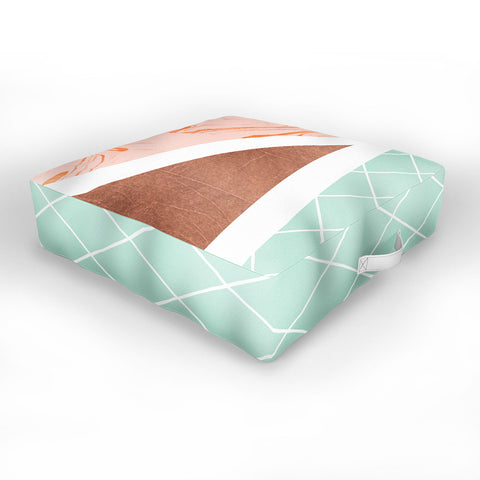 Marta Barragan Camarasa Geometric Mosaic abstract textures Outdoor Floor Cushion
