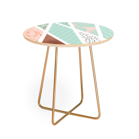 Marta Barragan Camarasa Geometric Mosaic abstract textures Round Side Table
