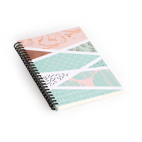 Marta Barragan Camarasa Geometric Mosaic abstract textures Spiral Notebook