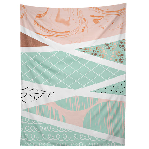 Marta Barragan Camarasa Geometric Mosaic abstract textures Tapestry