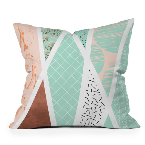 Marta Barragan Camarasa Geometric Mosaic abstract textures Throw Pillow