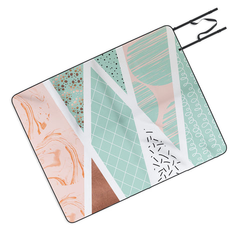 Marta Barragan Camarasa Geometric Mosaic abstract textures Picnic Blanket