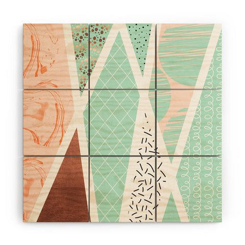 Marta Barragan Camarasa Geometric Mosaic abstract textures Wood Wall Mural