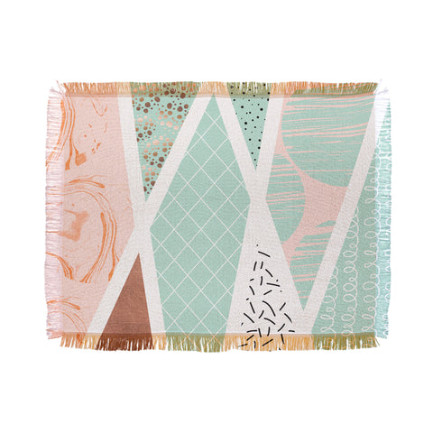 Marta Barragan Camarasa Geometric Mosaic abstract textures Throw Blanket