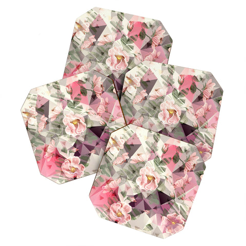 Marta Barragan Camarasa Geometric shapes and flowers Coaster Set