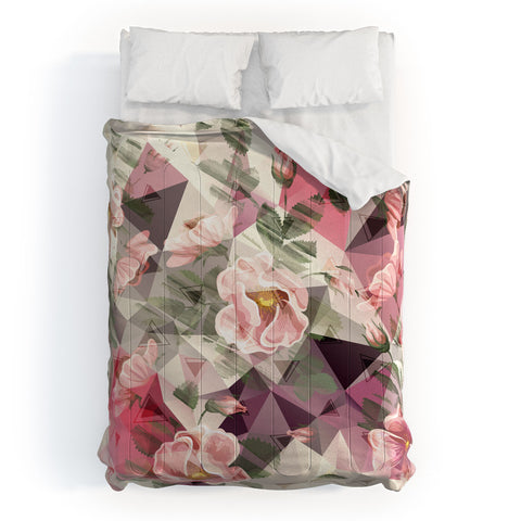 Marta Barragan Camarasa Geometric shapes and flowers Comforter