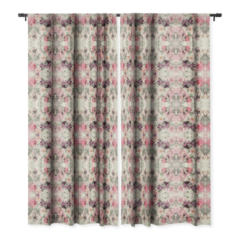 Marta Barragan Camarasa Geometric shapes and flowers Blackout Window Curtain