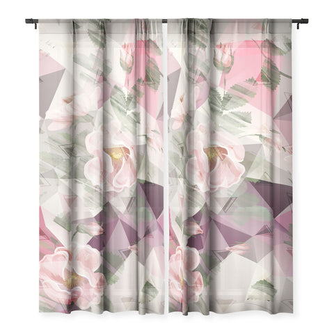 Marta Barragan Camarasa Geometric shapes and flowers Sheer Non Repeat