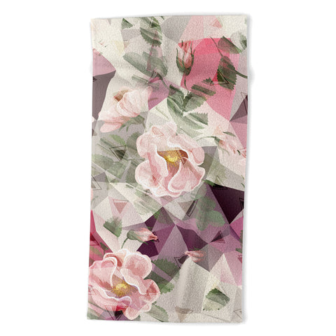 Marta Barragan Camarasa Geometric shapes and flowers Beach Towel