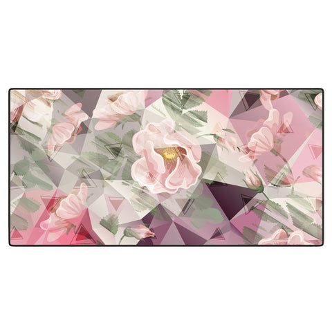 Marta Barragan Camarasa Geometric shapes and flowers Desk Mat