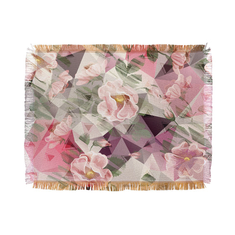 Marta Barragan Camarasa Geometric shapes and flowers Throw Blanket
