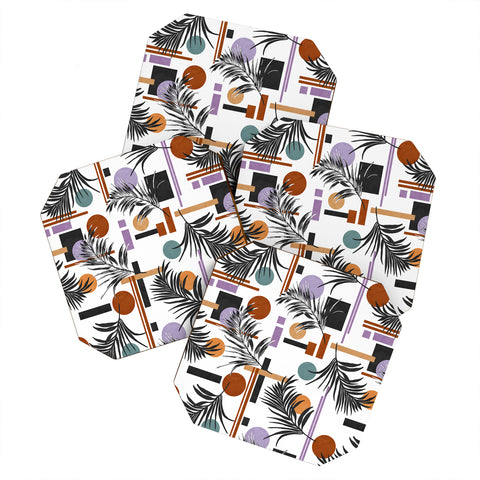Marta Barragan Camarasa Geometric shapes and palm Coaster Set