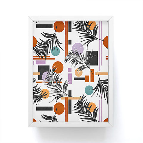 Marta Barragan Camarasa Geometric shapes and palm Framed Mini Art Print
