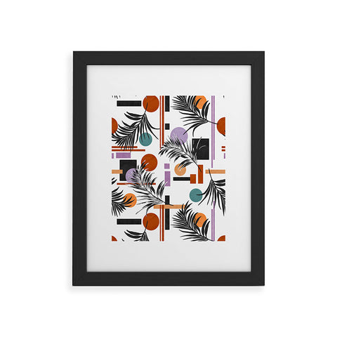 Marta Barragan Camarasa Geometric shapes and palm Framed Art Print
