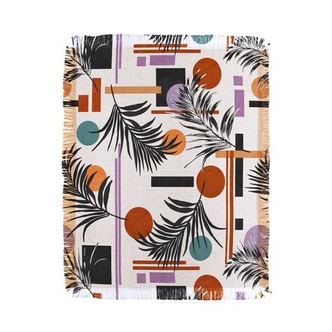 Marta Barragan Camarasa Geometric shapes and palm Throw Blanket