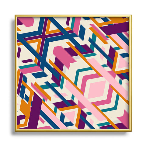 Marta Barragan Camarasa Geometric tribe Square Metal Framed Art Print