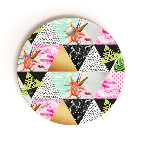 Marta Barragan Camarasa Geometric tropical Cutting Board Round