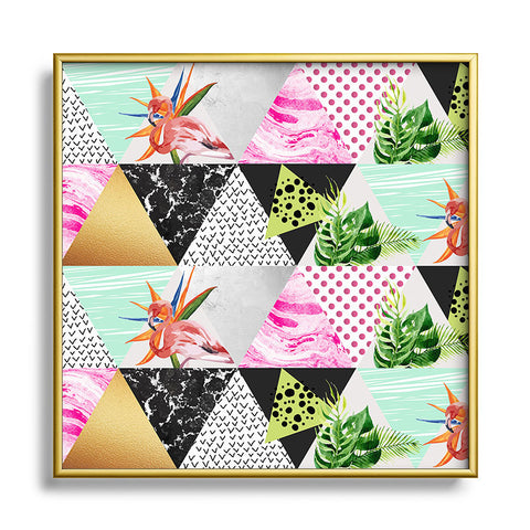 Marta Barragan Camarasa Geometric tropical Square Metal Framed Art Print