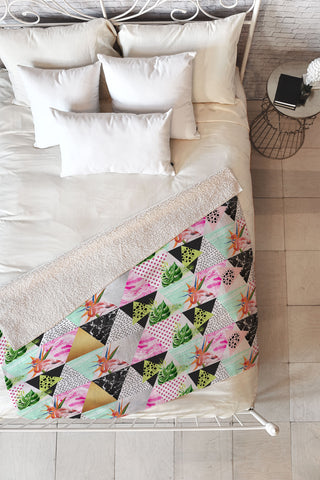Marta Barragan Camarasa Geometric tropical Fleece Throw Blanket