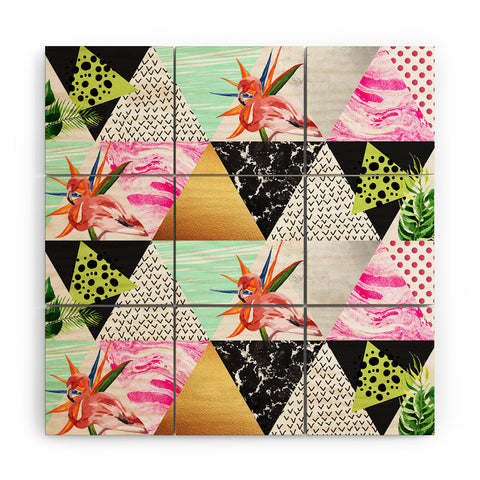 Marta Barragan Camarasa Geometric tropical Wood Wall Mural