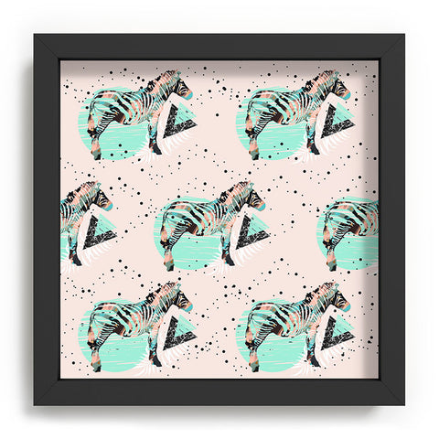 Marta Barragan Camarasa Geometric zebra and plant pattern Recessed Framing Square