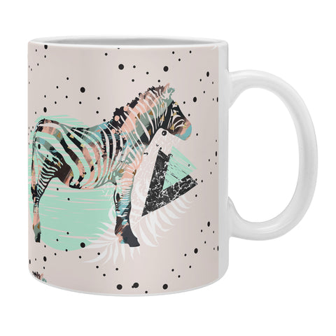 Marta Barragan Camarasa Geometric zebra and plant pattern Coffee Mug