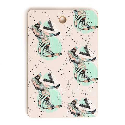 Marta Barragan Camarasa Geometric zebra and plant pattern Cutting Board Rectangle