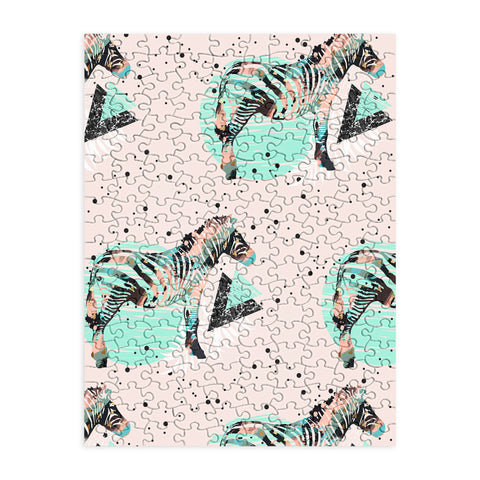 Marta Barragan Camarasa Geometric zebra and plant pattern Puzzle