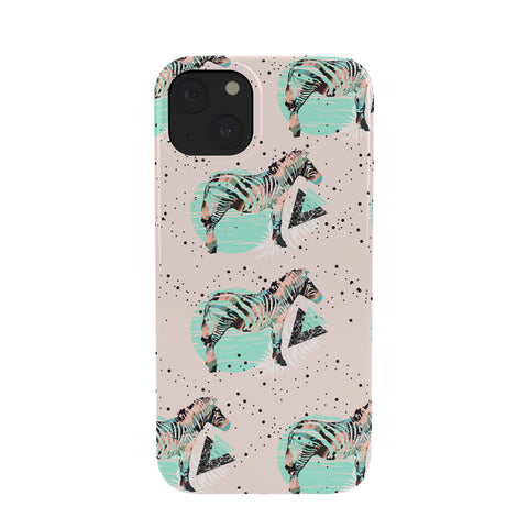 Marta Barragan Camarasa Geometric zebra and plant pattern Phone Case