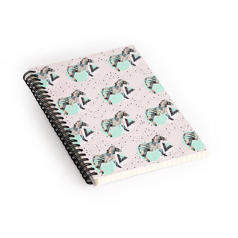 Marta Barragan Camarasa Geometric zebra and plant pattern Spiral Notebook