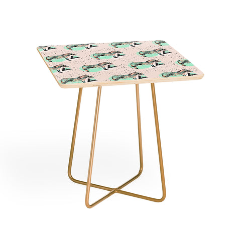 Marta Barragan Camarasa Geometric zebra and plant pattern Side Table