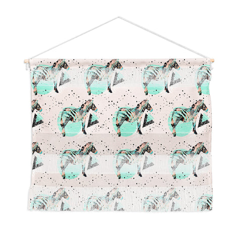 Marta Barragan Camarasa Geometric zebra and plant pattern Wall Hanging Landscape