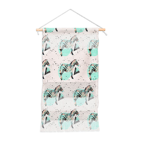 Marta Barragan Camarasa Geometric zebra and plant pattern Wall Hanging Portrait