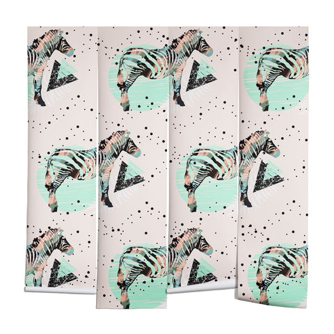 Marta Barragan Camarasa Geometric zebra and plant pattern Wall Mural