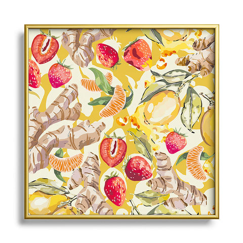 Marta Barragan Camarasa Ginger and fruit tea 22 Square Metal Framed Art Print