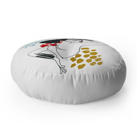 Marta Barragan Camarasa Glamorous lady Floor Pillow Round