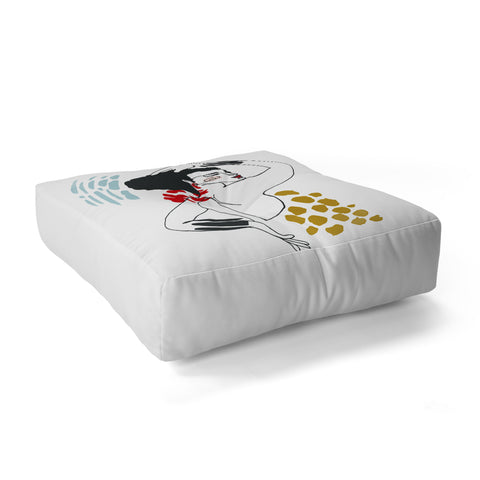 Marta Barragan Camarasa Glamorous lady Floor Pillow Square