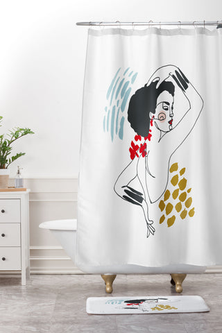 Marta Barragan Camarasa Glamorous lady Shower Curtain And Mat