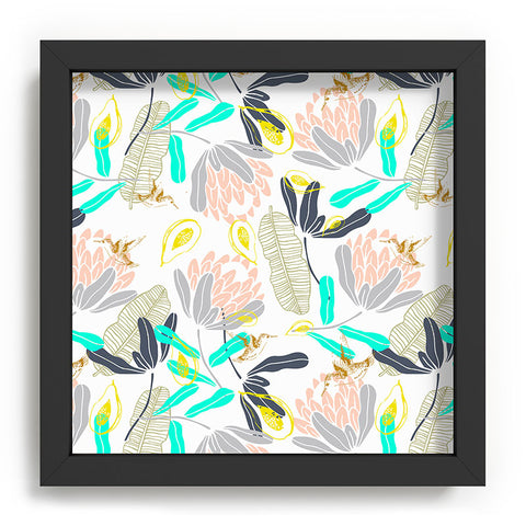 Marta Barragan Camarasa Gold Hummingbirds in Nature Recessed Framing Square